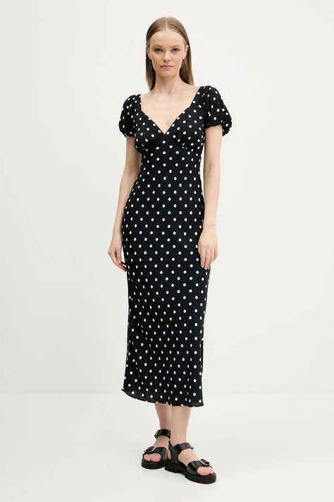 Šaty Abercrombie & Fitch tmavomodrá barva, midi, KI159-5580