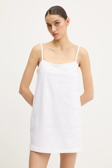 Abercrombie & Fitch rochie din in culoarea bej, mini, dreaptă, KI159-5696