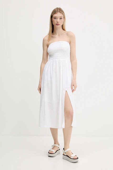 Hollister Co. rochie din in culoarea alb, midi, evazati, KI359-1209