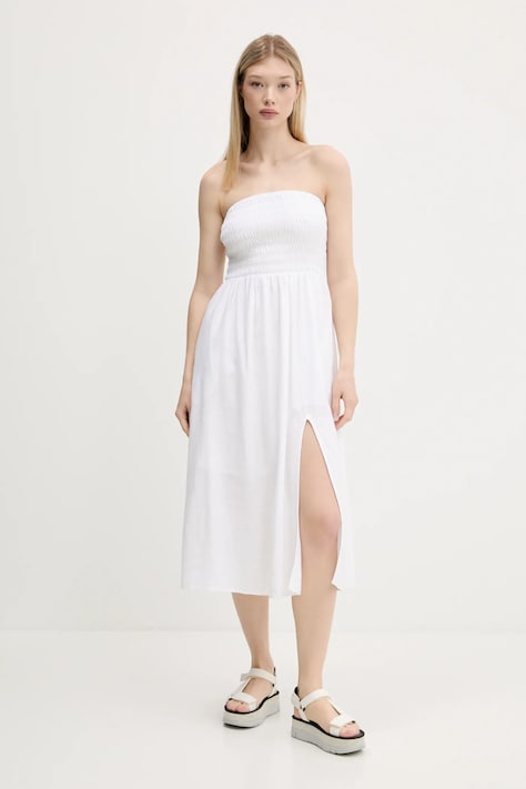 Hollister Co. rochie din in culoarea alb, midi, evazati, KI359-1209