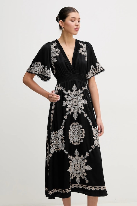Hale BOB rochie Katalina culoarea negru, midi, evazată, 4YEP642A