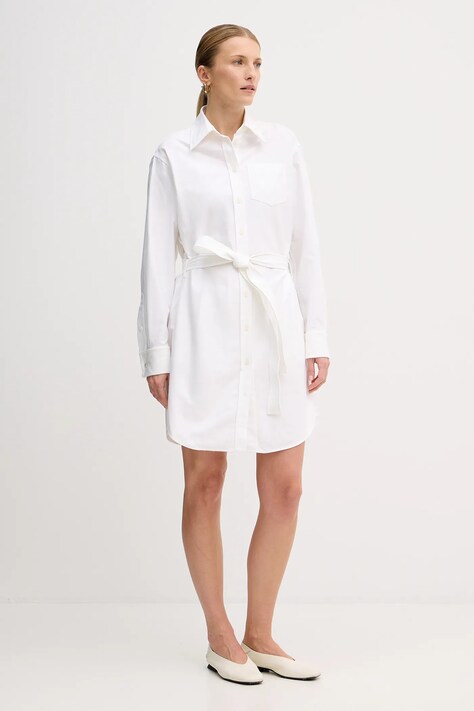 Kenzo rochie din bumbac culoarea alb, mini, dreaptă, FF52RO4059LO.01