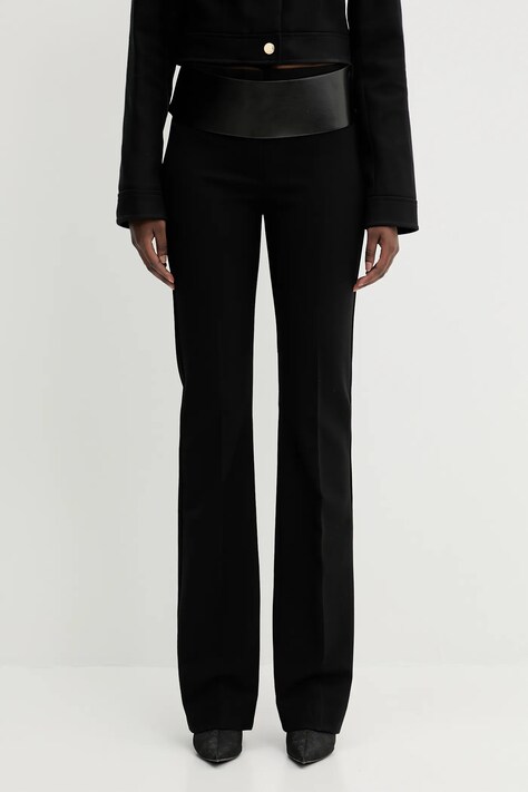 Sportmax spodnie Angolo1234 kolor czarny proste high waist 2512131043600