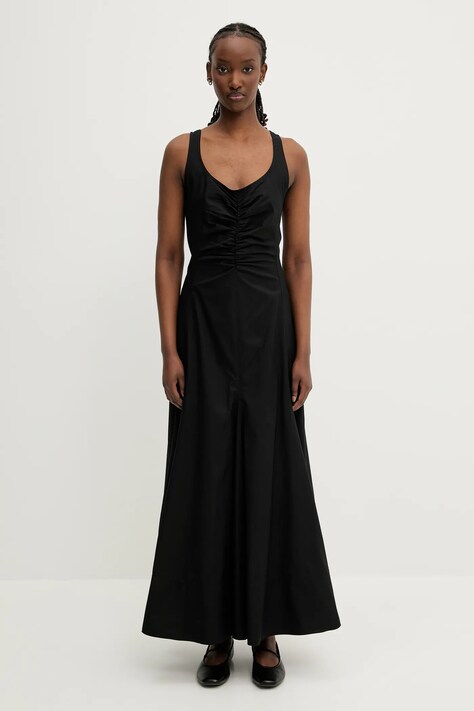 Хлопковое платье Sportmax Galante цвет чёрный maxi расклешённое 2512221032600