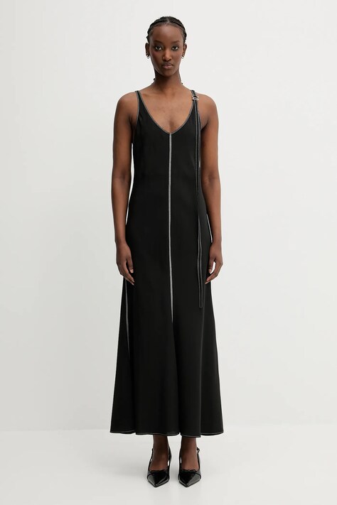 Sportmax sukienka Unione kolor czarny maxi rozkloszowana 2512221052600