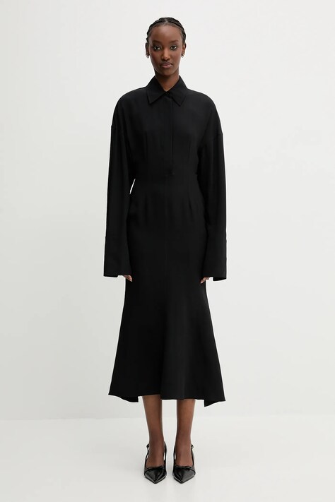 Sportmax sukienka jedwabna Oltre kolor czarny maxi rozkloszowana 2512221131600