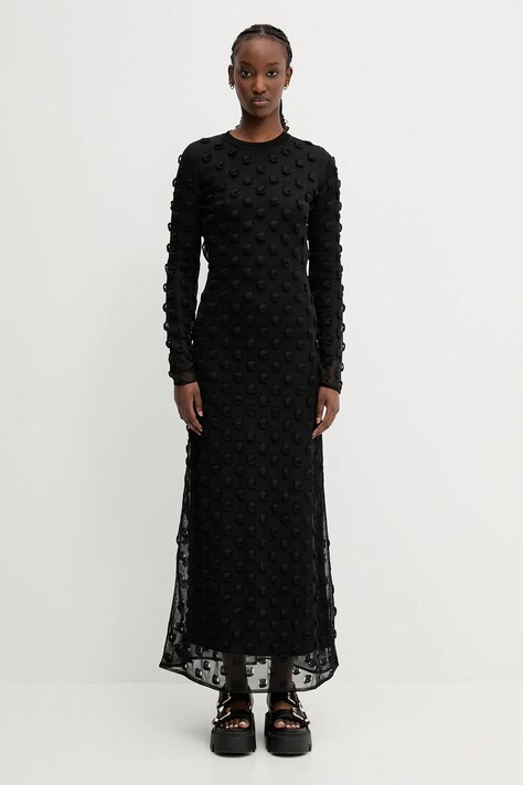 Sportmax sukienka Afelio1234 kolor czarny maxi dopasowana 2512391043600