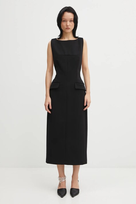 Платье Sportmax Ruta цвет чёрный maxi расклешённое 2512621024600