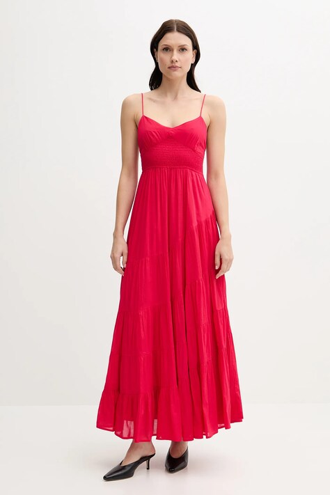 Hoss Intropia rochie din bumbac culoarea roz, maxi, evazati, 8229113