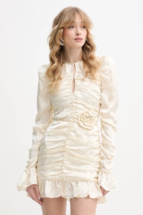 Rotate silk dress beige color 113955858