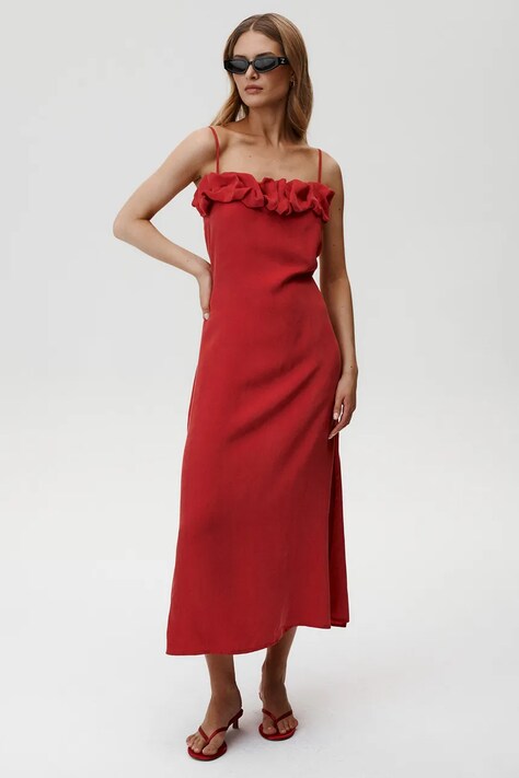 Undress Code rochie Ciao Bella Dress culoarea rosu, midi, dreaptă, 914