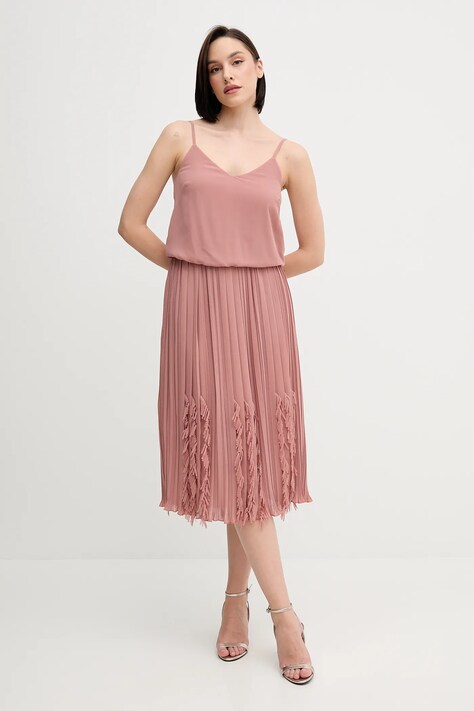 Sandro Ferrone rochie culoarea portocaliu, midi, evazată, S18XBERYKER