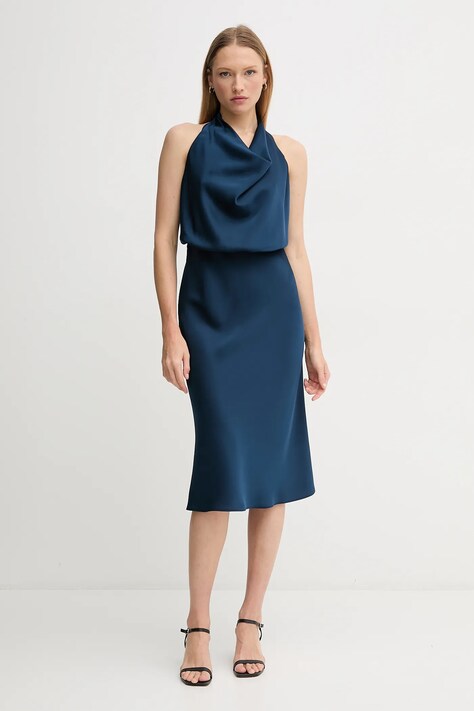 Sandro Ferrone rochie culoarea bleumarin, mini, mulată, S23XBEBIALETTI