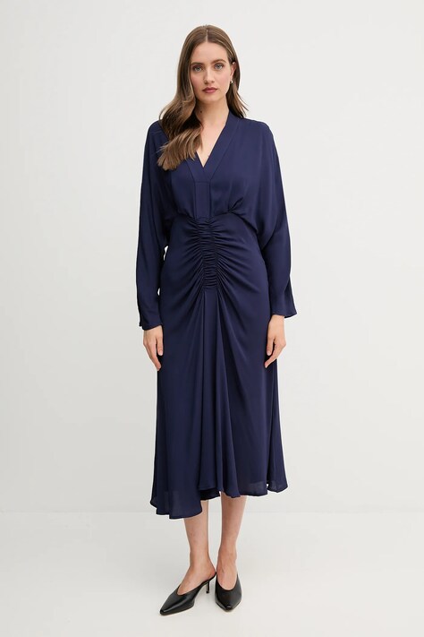 Sandro Ferrone rochie culoarea bleumarin, maxi, dreaptă, S31XBESARAH