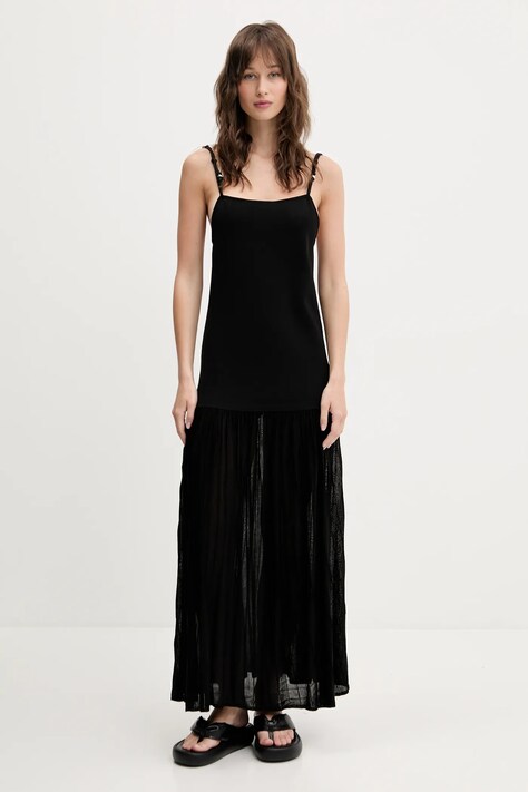 Bimba Y Lola rochie culoarea negru, maxi, evazată, 251BR9008.10000