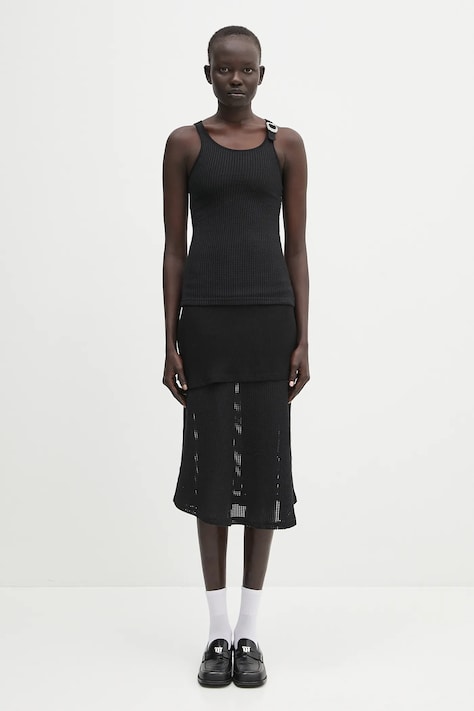 Wales Bonner ruha Serenity fekete, maxi, harang alakú, WS25JE20.JE02.999