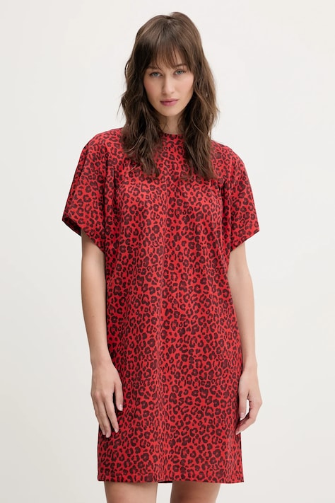 Bimba Y Lola rochie din bumbac culoarea rosu, mini, dreaptă, 251BR9064.10100