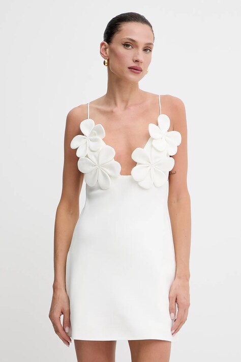 Bardot sukienka kolor biały mini prosta 59710DB1