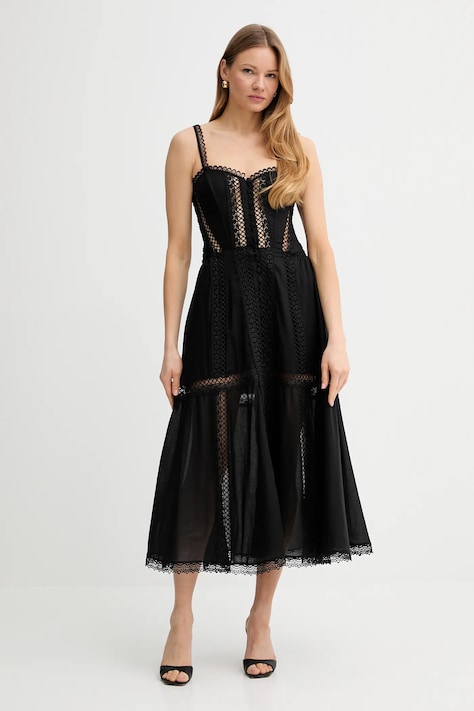 Charo Ruiz Ibiza rochie Dafelle culoarea negru, maxi, evazată, 251620