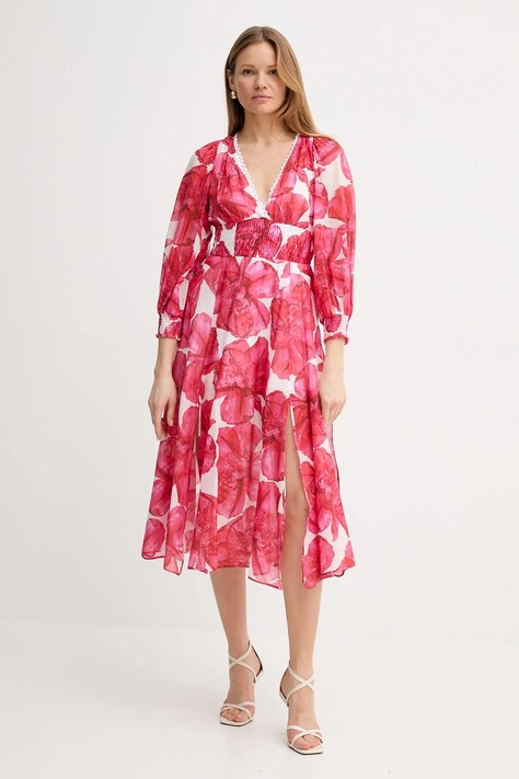 Charo Ruiz Ibiza rochie Fata culoarea roz, midi, evazată, 252615