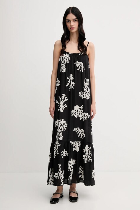 United Colors of Benetton rochie culoarea negru, maxi, evazați, 4VET5V02D