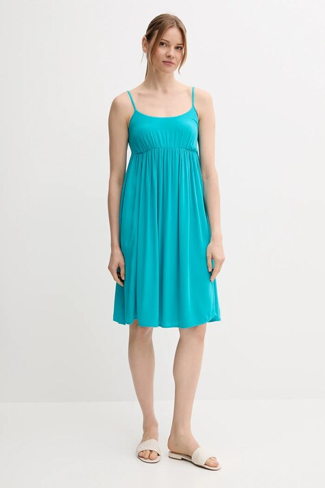 Платье United Colors of Benetton цвет бирюзовый mini расклешенное 4VW95V028