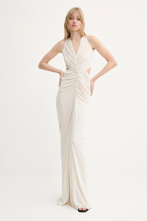 Rick Owens Lilies ruha bézs, maxi, testhezálló, LI01E4500RV