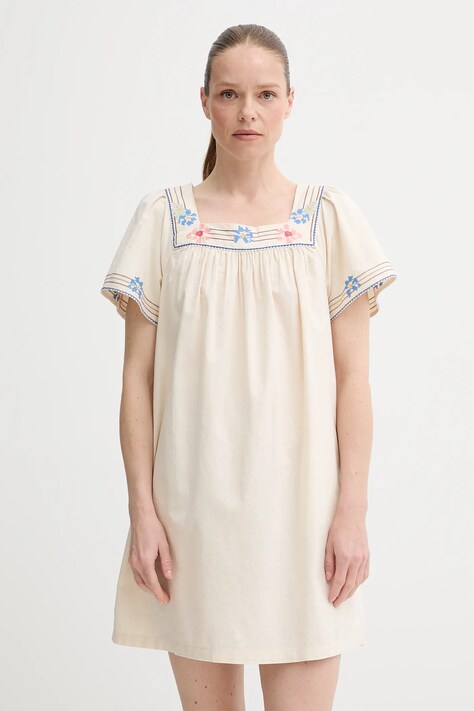 Levi's rochie din amestec de in AMBRE BABYDOLL DRESS culoarea bej, mini, evazată, 001HT