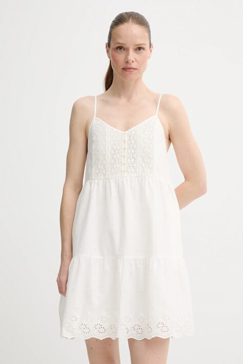 Bavlněné šaty Levi's CORA SL MINI DRESS béžová barva, mini, 001RJ