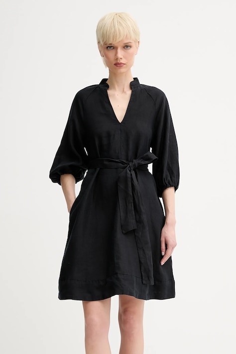 Marc O'Polo rochie din in culoarea negru, mini, dreaptă, 504113521175