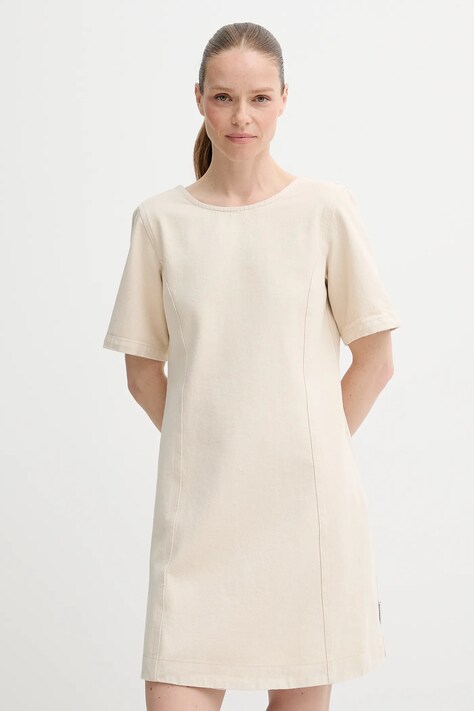 Marc O'Polo rochie din denim culoarea bej, mini, dreaptă, 5000006784