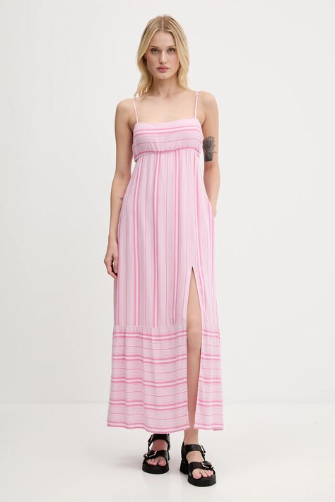 Hollister Co. rochie culoarea roz, maxi, evazați, KI359-5166