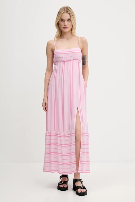 Hollister Co. rochie culoarea roz, maxi, evazați, KI359-5166