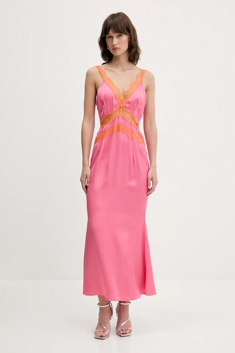 Never Fully Dressed rochie culoarea roz, maxi, dreaptă, NFDDR2188