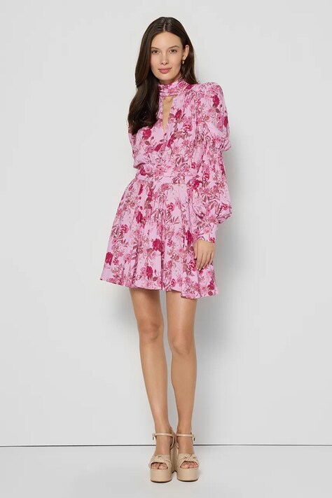 Bizuu rochie SIERRA GAVI culoarea roz, mini, evazată, SIERRA GAVI ROZOWY