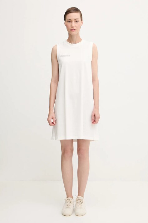 Pangaia sukienka bawełniana Midweight Short Dress kolor biały mini prosta 10002555