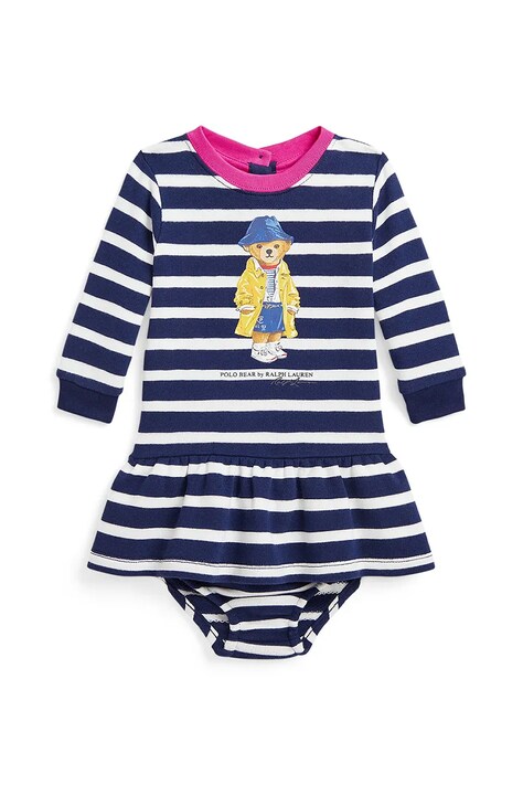 Polo Ralph Lauren rochie bebe culoarea bleumarin, mini, evazată, 310958259001