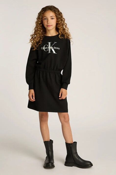Calvin Klein Jeans rochie fete culoarea negru, mini, dreaptă, IG0IG02771