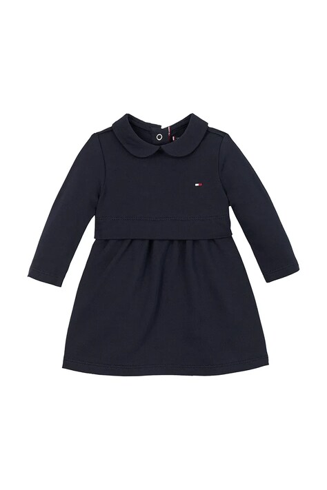 Детское хлопковое платье Tommy Hilfiger цвет синий mini расклешённое KN0KN01972