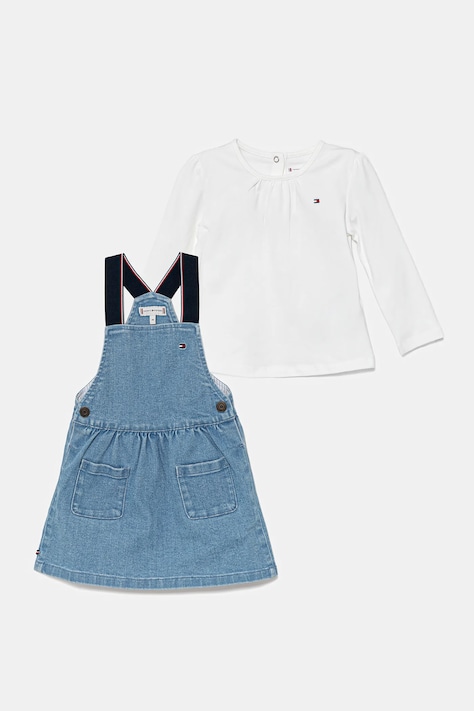 Детска дънкова рокля Tommy Hilfiger в синьо къса разкроена KN0KN01977