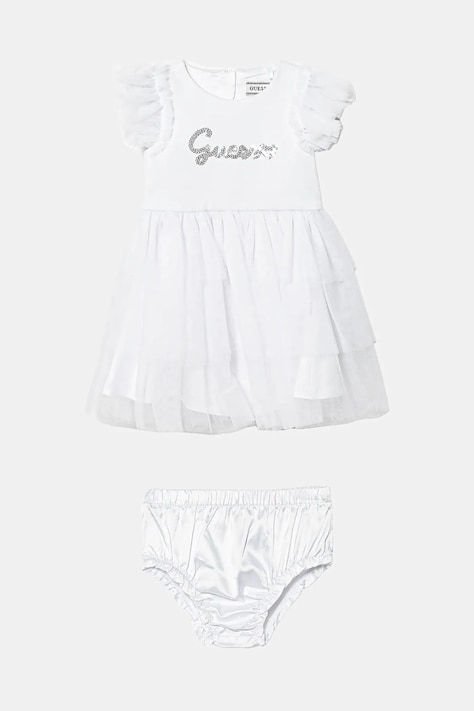 Guess rochie fete culoarea alb, mini, evazată, A5RK02 KAUH0