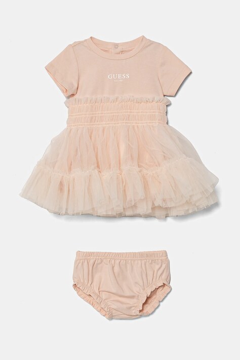 Guess rochie bebe culoarea roz, mini, evazată, A5RK19 K6YW0