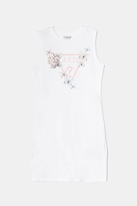 Guess vestito di cotone bambina colore bianco  J4RK38 KA6W4