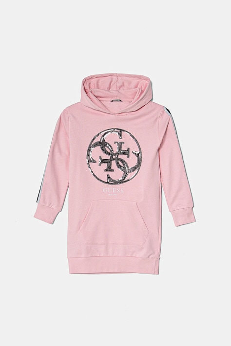 Хлопковое детское платье Guess цвет розовый mini прямое J5RK16 KAD74