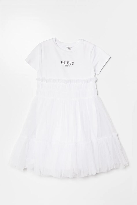 Dívčí šaty Guess bílá barva, midi, J5RK18 K6YW0