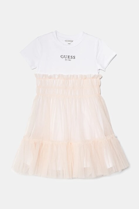 Guess rochie fete culoarea portocaliu, midi, evazată, J5RK18 K6YW0