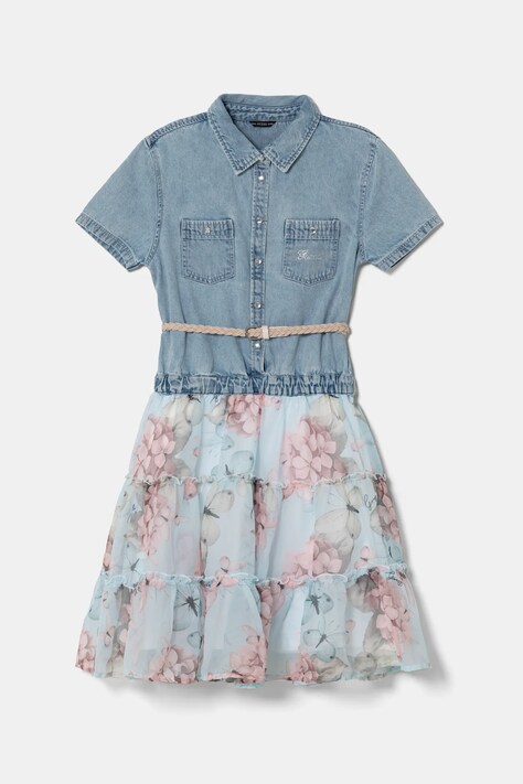 Παιδικό φόρεμα Guess χρώμα: μπλε, J5RK31 D4EU0