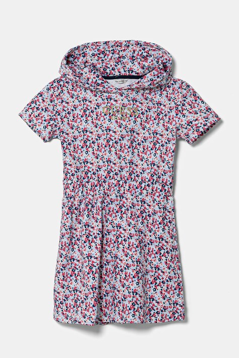 Guess vestito di cotone bambina colore blu  J5RK32 KA6R4