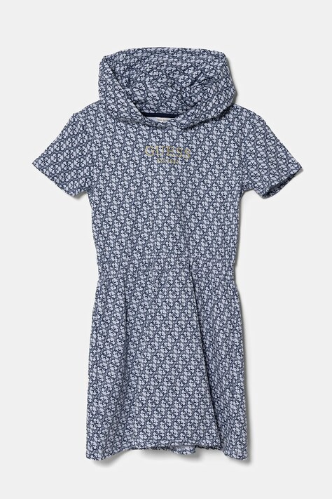 Παιδικό βαμβακερό φόρεμα Guess χρώμα: μπλε, J5RK32 KA6R4