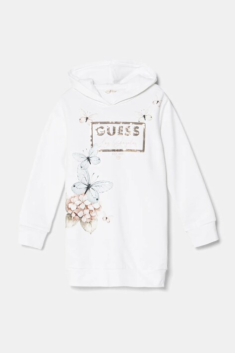 Guess vestito di cotone bambina colore bianco  J5RK35 KAD74